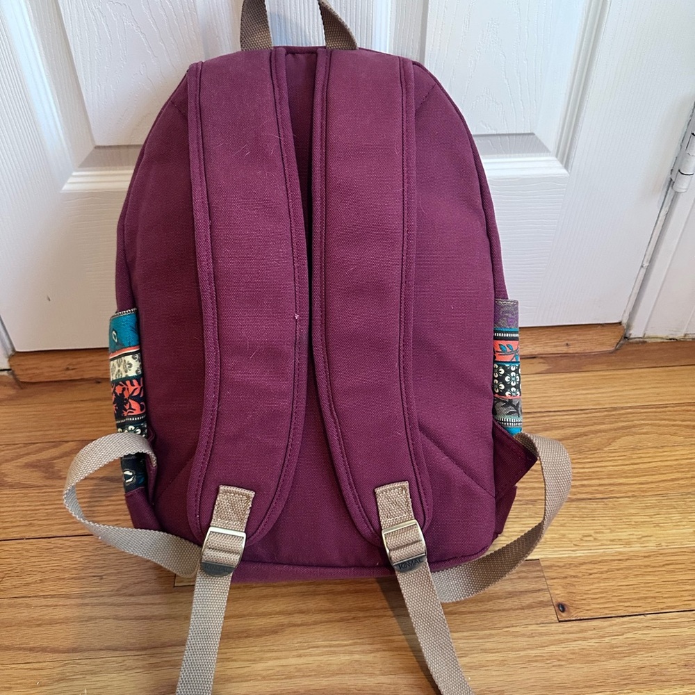 Kinmac Bohemian Marsala Red Canvas Backpack With … - image 4
